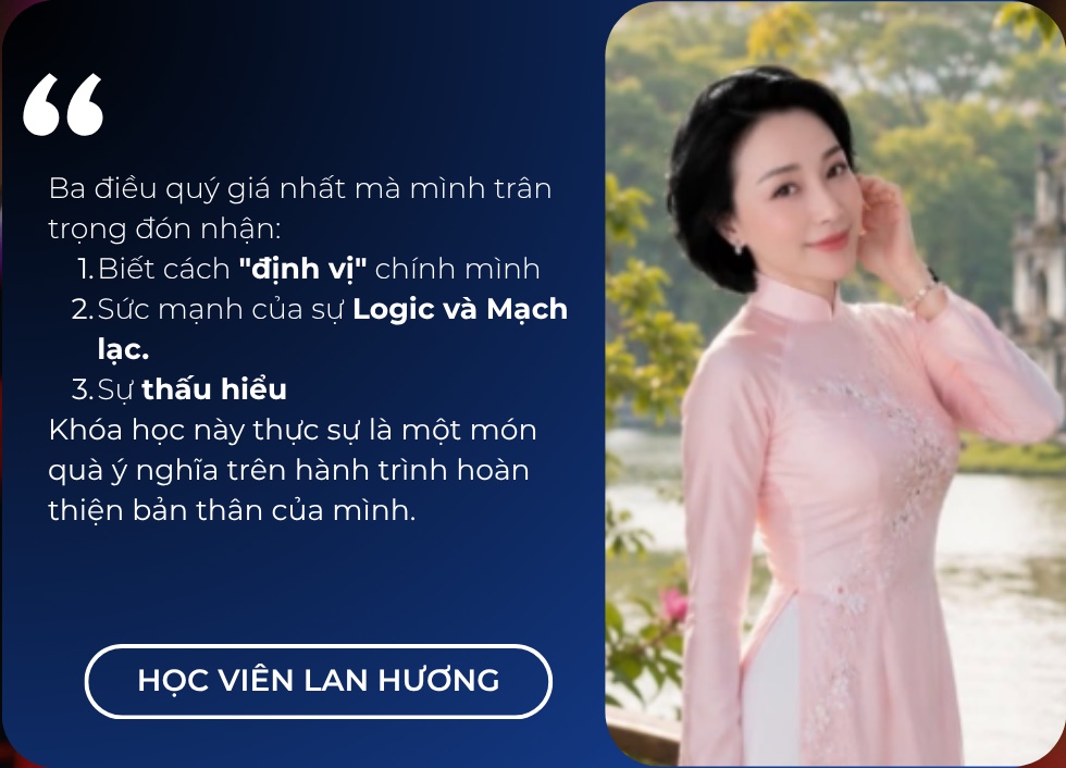 Testimonial học viên Lan Hương: nhận được cách định vị, sức mạnh của logic và mạch lạc, cùng sự thấu hiểu
